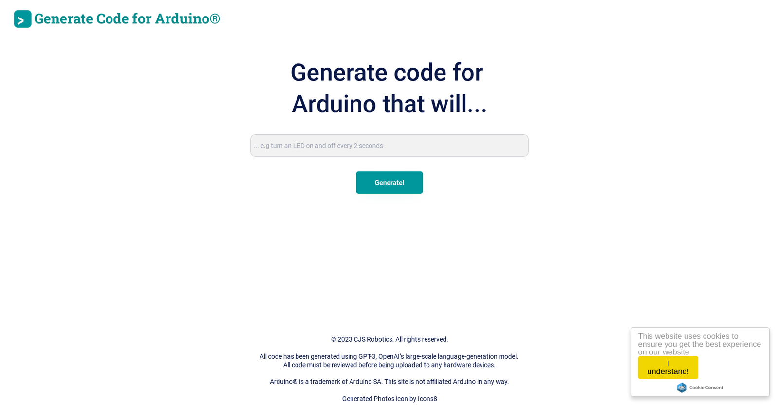Duino Code Generator | AI Tools for Business